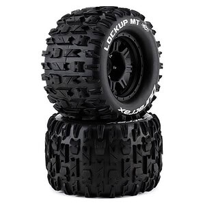 Durable black RC tires designed for extreme off-road terrain and high-speed remote control cars.
