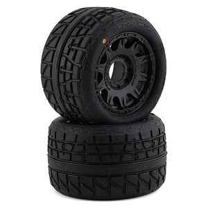 Pro-Line 1:8 Menace HP BELTED Front/Rear 3.8 MT Tires Pre-Mounted on Black Raid Wheels - 17mm (2)