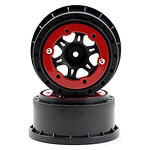 Pro-Line Sixer 2.2/3.0 Red/Black Bead-Loc Front Wheels (2) (Fits SLH)