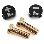 1UP Racing LowPro Bullet Plug Grips w/4mm Bullets (Black/Black)