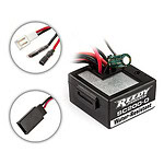 Water-resistant RC car battery and electronic components for high-performance racing.