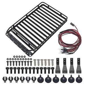 Multi-color RC car LED lighting kit with wiring harness and mounting hardware for RC cars.