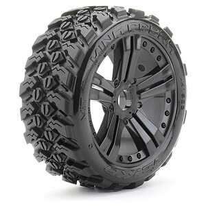 JKO 1:8 Buggy King Cobra Tires Pre-Mounted on Black Claw Rims - Medium Soft