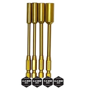 Racers Edge Titanium Metric Nut Tips Power Tool Replacements (4 Pcs) RCE7203