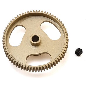 High-quality aluminum gear for RC cars, CNC machined with precision, ideal for durability and performance in remote control vehicles.