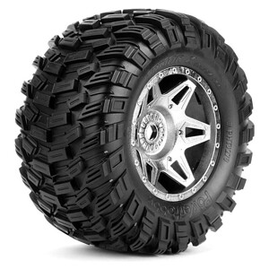 PowerHobby Armor X Belted Pre-Mounted Tires (For X-Maxx 8S) - Black