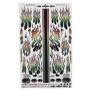 Firebrand RC Flames Rasta Decal Sheet (8.5x14)