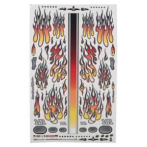 Firebrand RC Flames Fire Fade Decal Sheet (Orange/Red) (8.5x14)