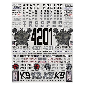 Firebrand RC State Trooper Decal Sheet (8.5x11)