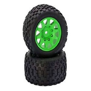 PowerHobby Scorpion XL Belted Tires & Viper Wheels (Fits Kraton/Outcast 8S) - Green