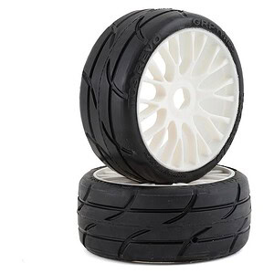 GRP GT - TO3 Revo Belted Pre-Mounted 1:8 Buggy Tires - White (XM4) (2)