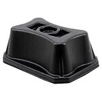Black shock absorber mount for RC cars, durable plastic part, essential for suspension system.