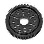 High-quality black plastic gear for RC cars, durable and compatible with various models.