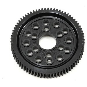 High-quality black plastic gear for RC cars, durable and compatible with various models.