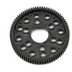 Precision RC gear with circular holes, durable plastic construction, ideal for remote control cars.