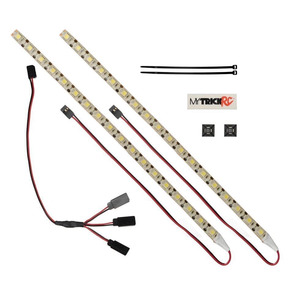 MyTrickRC White Underbody Glow 12" Gel Coat-Waterproofed Light Strips (2) MYKLS2