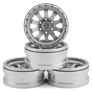 Pit Bull Tires Raceline Clutch 1.9 Aluminum Beadlock Wheels - Silver (4)