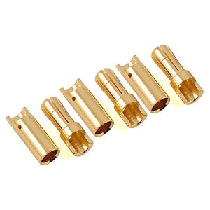 ProTek RC 5.5mm Super Bullet Solid Gold Connectors (3 Male/3 Female)