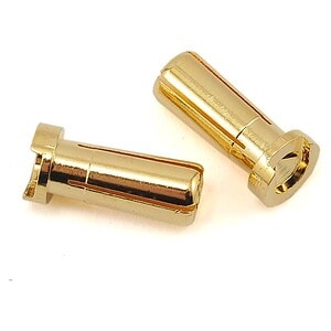 ProTek RC Low Profile 5mm Super Bullet Solid Gold Connectors (2 Male)