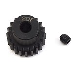 Black 20T gear with pinion screw, ideal for RC cars and remote control hobby vehicles.