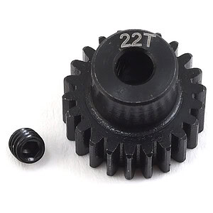 Gear for RC cars, black plastic gear with small screw part, perfect for upgrades and repairs on remote control cars.