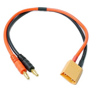 RCE  1618 Charge Lead: Male XT90 to Male 4mm Bullets  300mm Wire