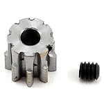 Precise metal gear with black rubber screw for RC car upgrades.