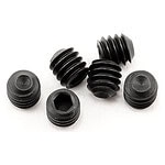 Black rubber bump stops for RC car shocks and suspension upgrades.