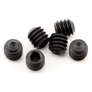 Black rubber bump stops for RC car shocks and suspension upgrades.