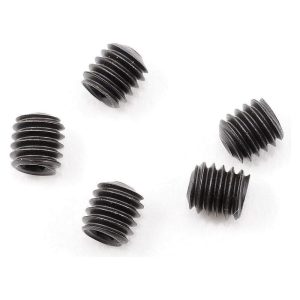 Black rubber RC car tire screws for wheel customization.