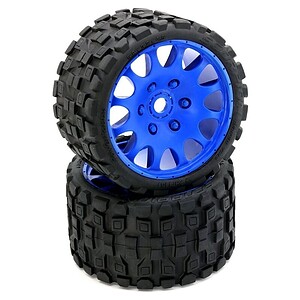 PowerHobby Scorpion XL Belted Tires & Viper Wheels (Fits Arrma Kraton/Outcast 8S) - Blue