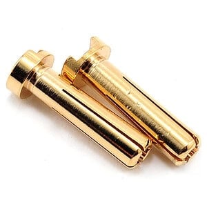 TQ Wire 4mm Low Profile Male Bullet Connectors (Gold) (18mm) (2)