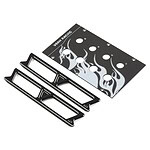 High-quality aluminum bumper set for RC cars with flame design decals, durable and lightweight.