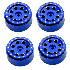 PowerHobby Aluminum Beadlock 1.0 Wheels 1/24 Axial SCX24 Jeep C10 4pc Blue