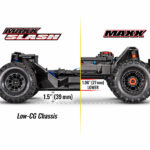 1/10 Traxxas Maxx Slash RC Short Course Truck Green - 102076-4-maxx-slash-low-cg-comparison-maxx-on-white 1/10 Traxxas Maxx Slash RC Short Course Truck Green