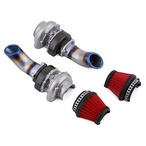 Sideways RC Scale Drift Dual Half Turbo Kit w/Cone Filter (2) (Red) SDW-DUALTURKIT