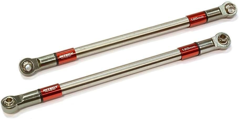 Integy RC Model Machined 120mm Titanium Suspension Links 2 for Axial SCX-10 & Other Crawlers C25818RED