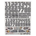 Firebrand RC Numbers Decal Sheet (White) (8.5x11)