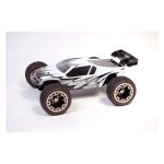 High-performance RC off-road racing car with durable tires and sleek design for competitive RC car racing.