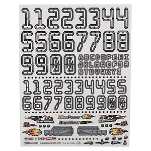 Firebrand RC Numbers Decal Sheet (White) (8.5x11)
