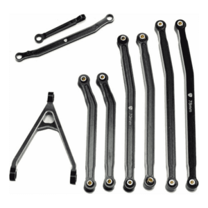 PowerHobby Axial SCX24 Jeep Gladiator Aluminum High Clearance Chassis Links Black