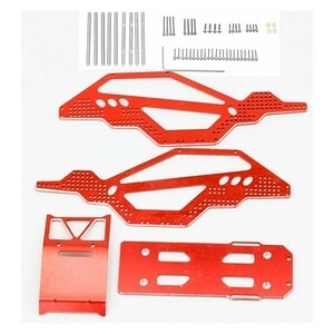 PowerHobby Aluminum Rock Racer Conversion Chassis Kit Axial SCX24 – Red