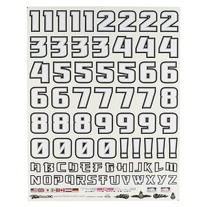 Firebrand RC Numbers 3 Rocket Decal Set (White w/Black)
