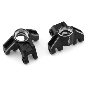 Treal Hobby Losi LMT Aluminum Front Steering Knuckle (Black) (2)