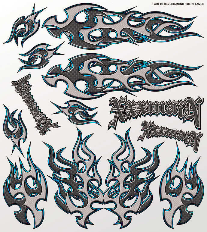XXX Main Diamond Fiber (Flames) Large Decal