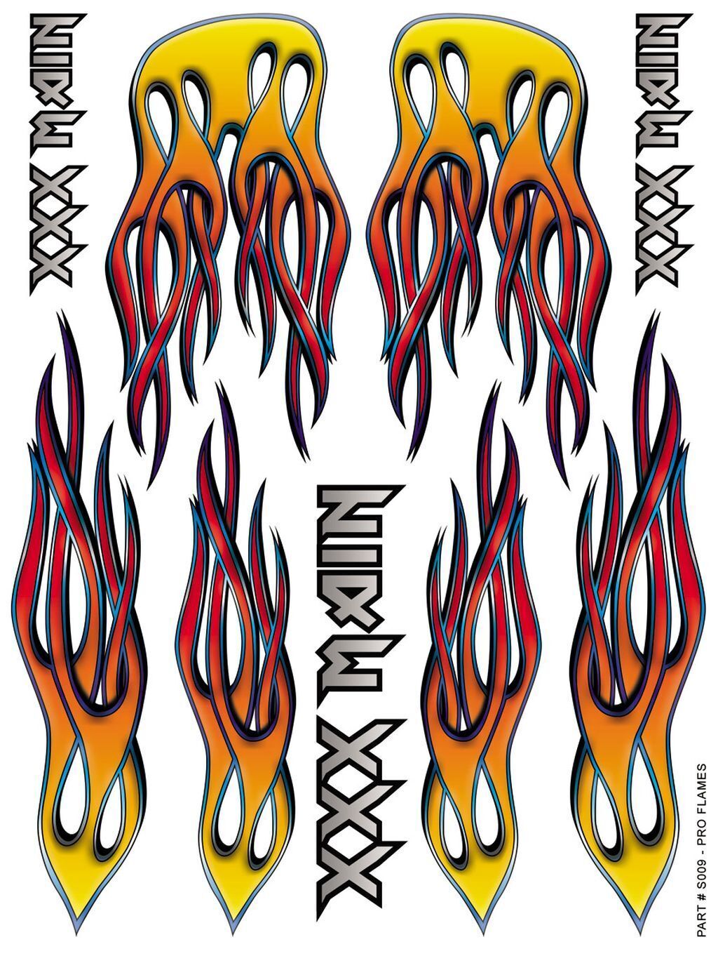 XXX Main Pro Flames Sticker Sheet