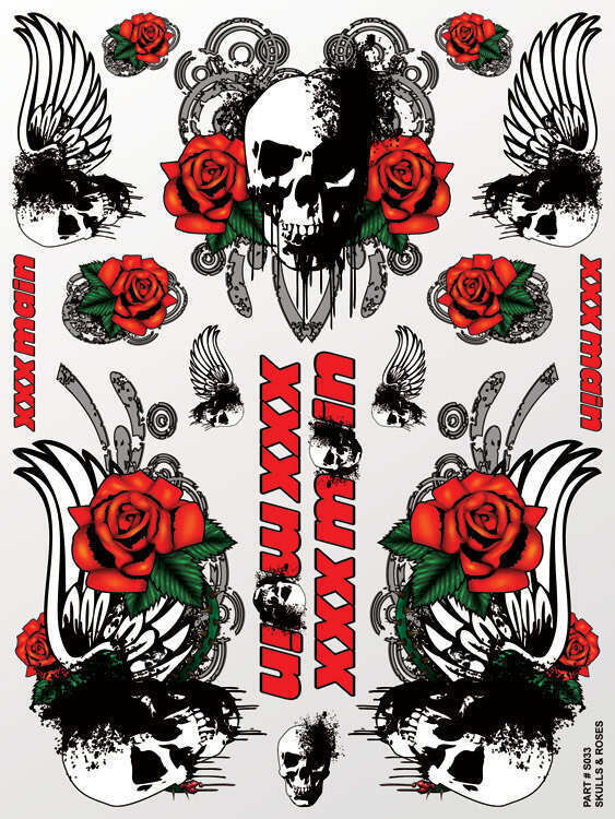 XXX Main Skulls & Roses Sticker Sheet