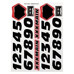 XXX Main Numbers Black Sticker Sheet