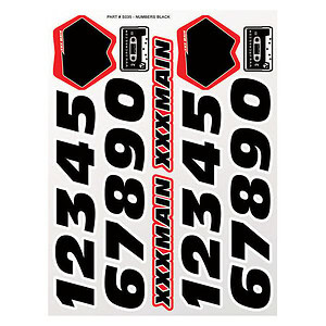 XXX Main Numbers Black Sticker Sheet