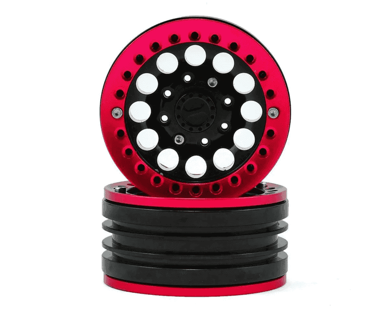 Xtra Speed 1.9  Aluminum Iron Clock Mass Beadlock Wheel (Red) (2)